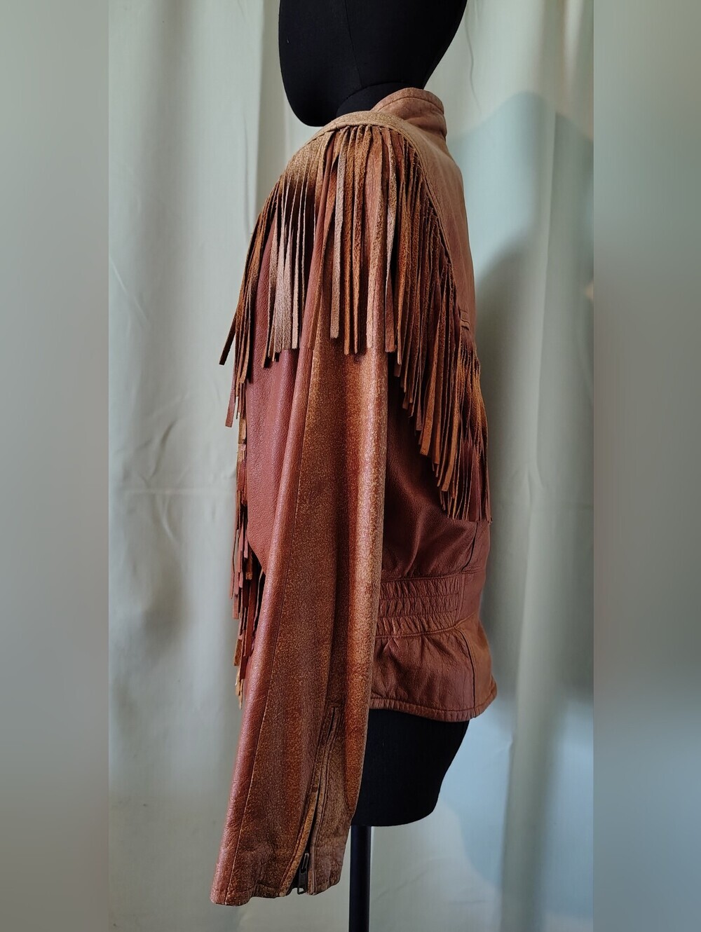 Wilsons Leather Fringe Tassel Jacket Burnt Orange Women 80s Vintage Retro Medium - Picture 6 of 16